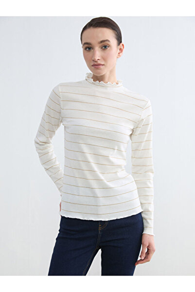 LC Waikiki Rmz Gi̇yi̇m Farkliyla Ruffled Judge Roba Collar Striped Women's Bo...