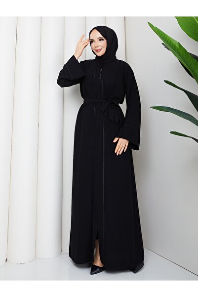 ŞEHRAZAT TESETTÜR ŞEHRAZAT SİYAH BİYELİ ABAYA