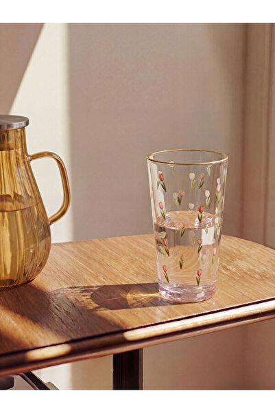 LC Waikiki Freezen Store'dan I Çiçek Baskılı Cam Su Bardağı 500 ml