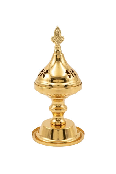 Generic A luxurious gold incense burner for Eid with a gold lid that adds ele...