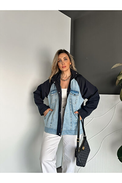 Zerrincan Giyim Lacivert Büzülebilir Oversize Ceket