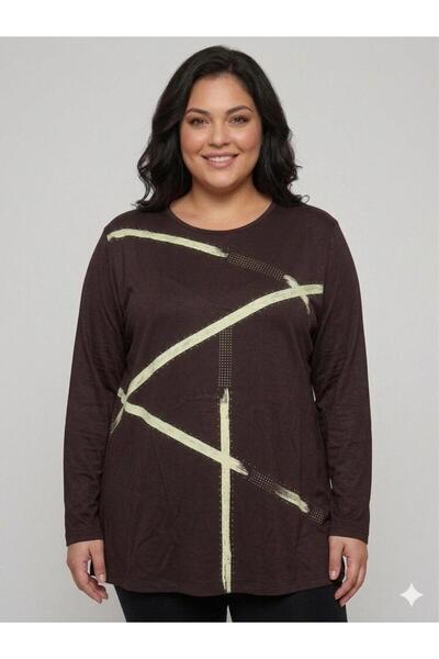 Orly More Viscose Fabric Mini Slit Plus Size Long Sleeve Collared Combed Cott...