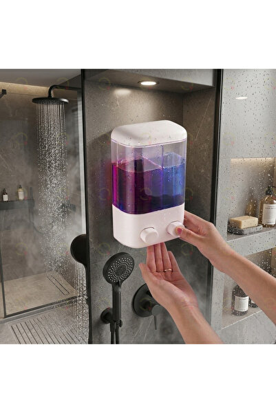 MAİN SHOP 1 τεμάχιο Αυτοκόλλητος διπλός διαμερισμός ντουζιέρας 1000 ML Επαναγ...