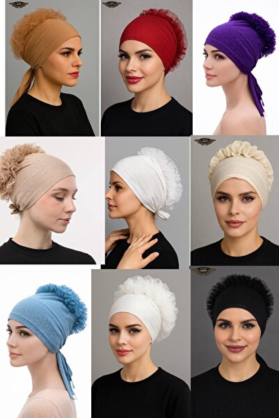 ALDAIYR 9 bucăți Bonetă cu volane pentru hijab