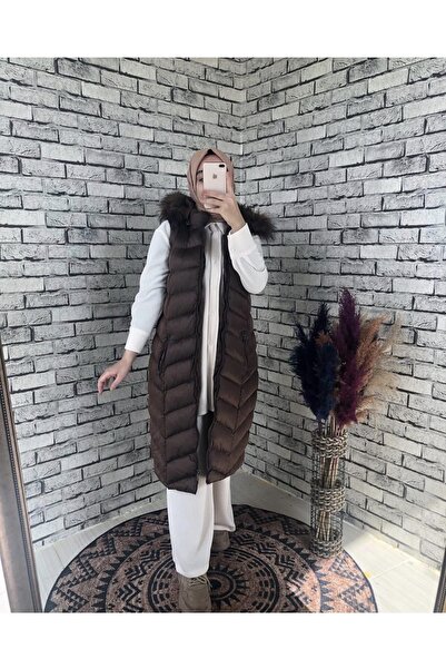 MODELİSA PELUŞLU FERMUARLI ŞİŞME YELEK KADIN