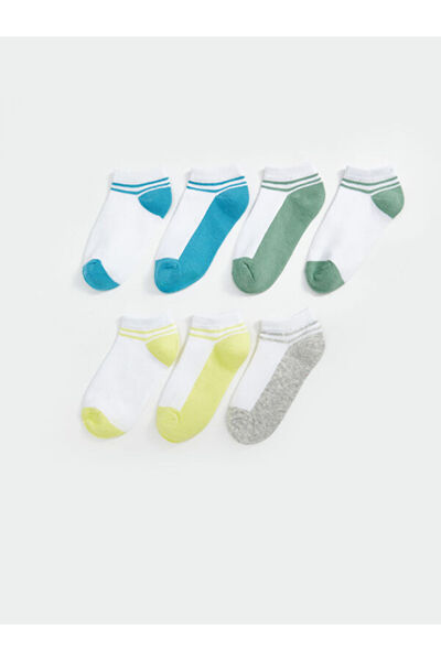 LC Waikiki Rmz Gi̇yi̇m Farkiyla Color Blocked Boys' Booties Socks 7-Pack