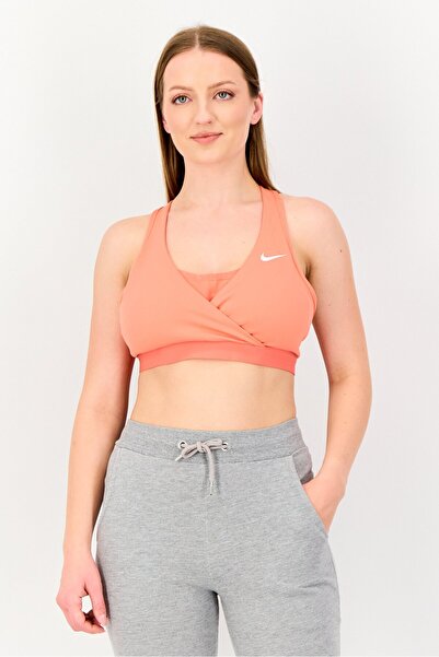 Nike Women Brand Logo Non Padded Sports Bra, Coral