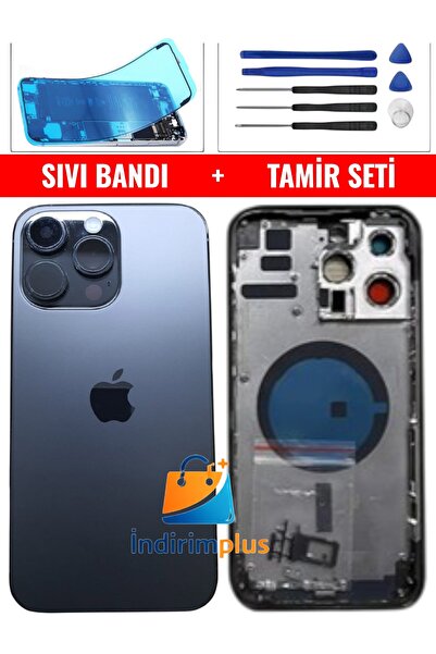 indirimplus iPhone 14 Pro Max Kasa Arka Kapak Boş Kasa Sıvı Bandı+Tamir Seti ...