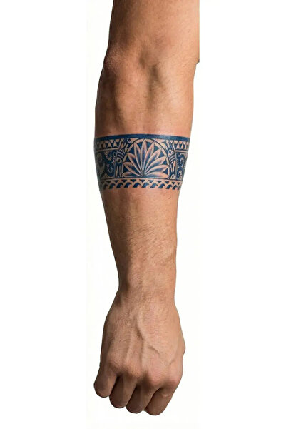 Tattoo 1 Ay Kalıcı 24 Saat Sonra Kararan Band Maori şerit geçici dövme