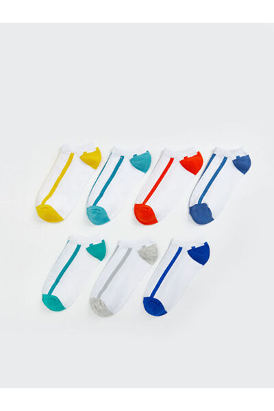LC Waikiki Rmz Gi̇yi̇m Farkiyla Color Blocked Boys' Booties Socks 7-Pack