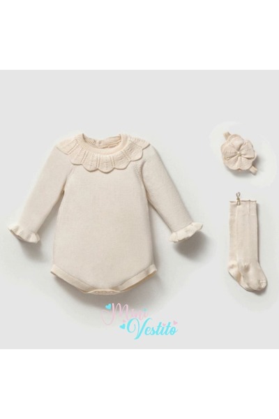 MiniVestito Soft Natural Socks and Bandana 100% Organic Cotton Knitwear
