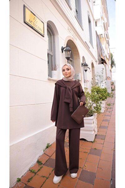 Bayza butik Omuz detaylı bağlamalı ikili takım