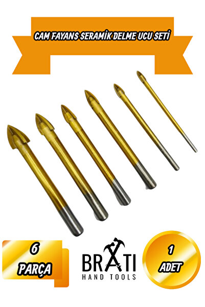 BRATİ HAND TOOLS 6 Parça Cam Fayans Mermer Granit Seramik Porselen Yuvarlak D...