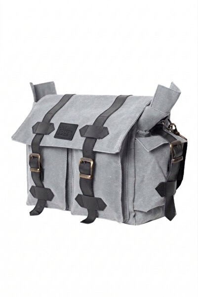 MANDOSİ Waxed Canvas Messenger Bag - Large Size Functional Daily Vintage Mult...