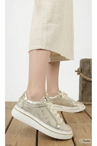 Mammamia Kadın Ortopedik Hakiki Deri Spor TarzGünlük Kalın Taban Ayakkabı M27...