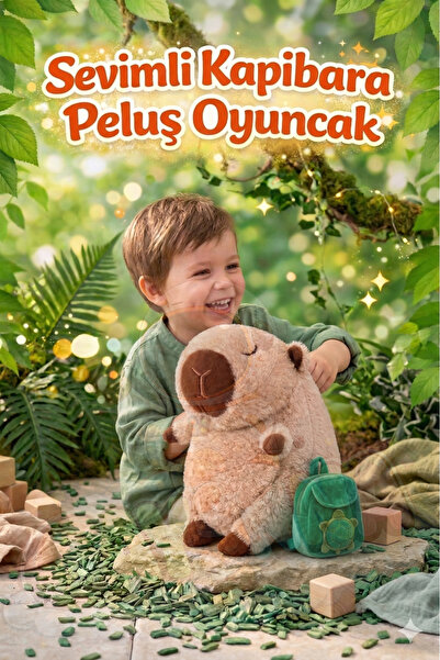 cayenna Kapibara Peluş Oyuncak - Sırt Çantalı Sevimli Capybara Plush (30 cm)