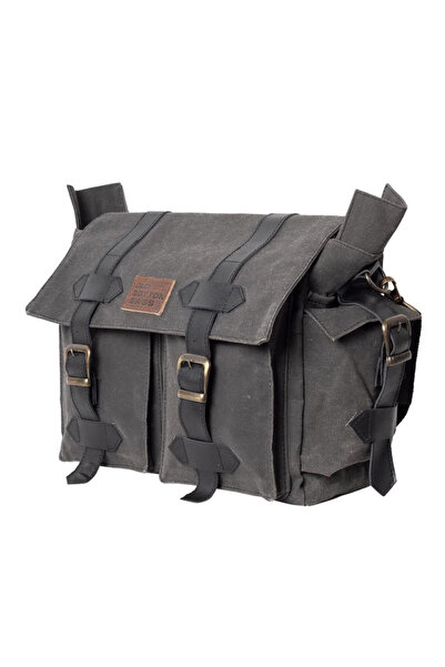 MANDOSİ Waxed Canvas Messenger Bag - Large Size Functional Daily Vintage Mult...