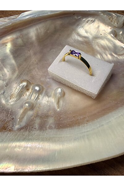 Melanj Craft Purple Stone Adjustable Design Zircon Ring