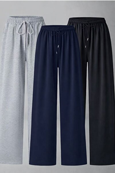 TONFİX LİFE ÜÇ ADET SİYAH GRİ LACİVERT RAHAT GİYİM EŞOFMAN ALTI EKONOMİK PAKET