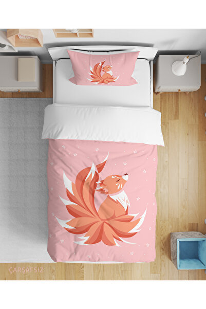 Erays Home الثعلب الملون منقوش ثلاثي الأبعاد طباعة رقمية قطعة مفرد ملاءة سرير...