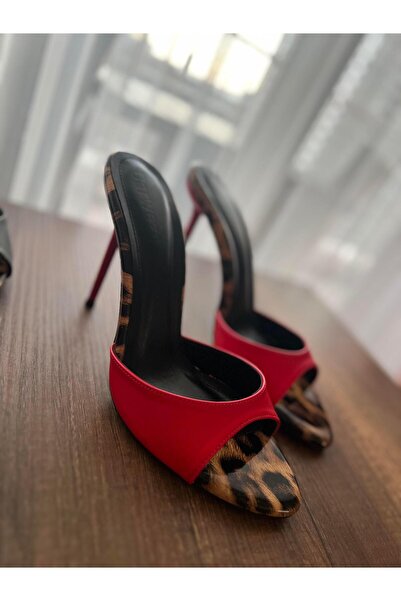 carweza Tocuri înalte Zena Red Leopard papuci