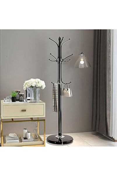 POWER Sturdy metal coat rack with non-slip quartz base.