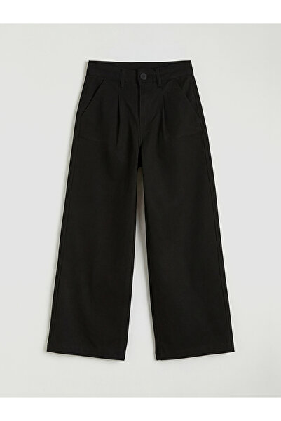 LC Waikiki Pantaloni pentru fete Özmarka Yeni Sezon Wideleg cu pliuri gabardină