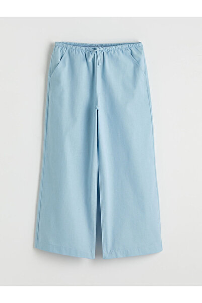 LC Waikiki Παντελόνι για κορίτσια LCW Girls Studio Blue με ελαστική μέση Ποπλίνα