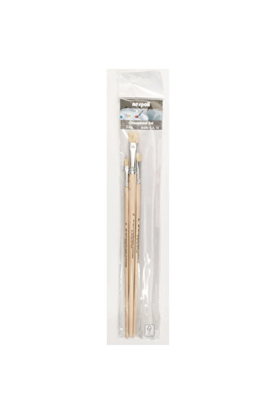 OEM Set of 3 Nespoli drawing brushes, width 6/8/14 mm, wooden handle