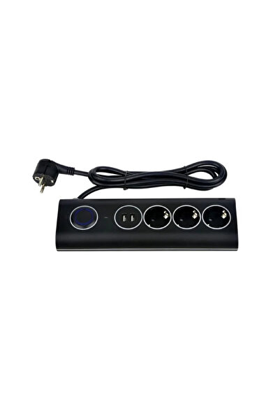 OEM Strohm extension cord, 3 sockets and 2 USB, 3 x 1 mmp, 1.5 meters, black