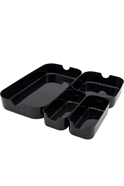 sensea Remix Paris 1 organizer box, 30.2 x 16.3 x 4.7 cm, black, set of 4 pieces