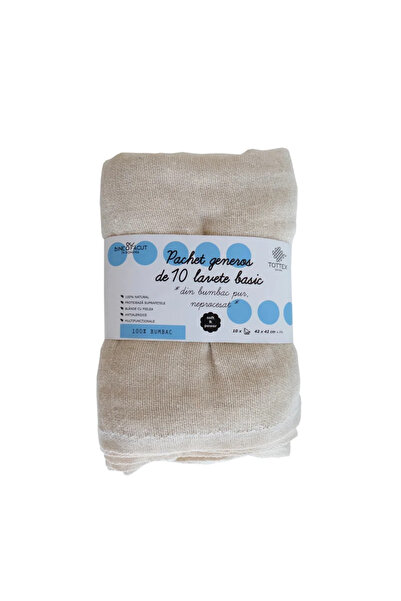 OEM Βαμβάκι στεγνό Βαμβάκι, Tottex, 42 x 42 cm, σετ 10 τεμαχίων