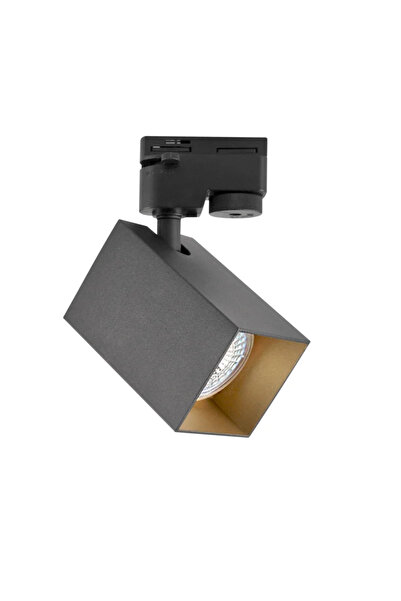 OEM Square track spotlight, 1 x GU10, black/gold