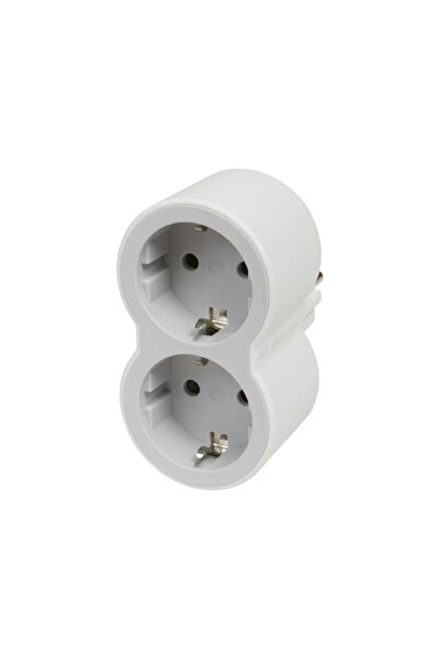 OEM Front double socket, 16A, white-gray