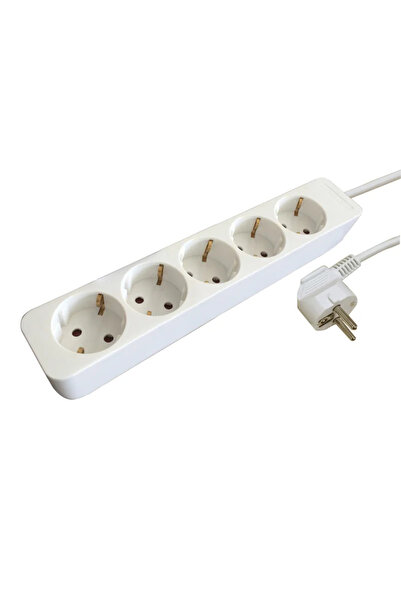 OEM Lexman extension cord, IP20, 5 sockets, 3 x 1 mmp, 3680 W, 1 meter, white