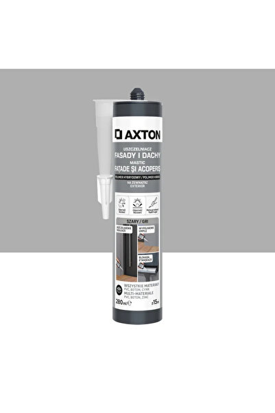 Axton Мастика Axton, за фасади и покриви, сива, 280 мл