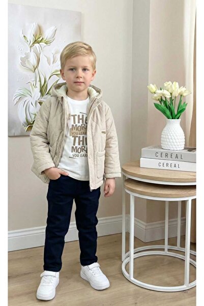 zavera for kids Set 3 piese pentru băieți - cu glugă geacă matlasată - cu imp...