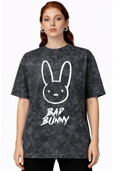 SEVBANO Design Bad Bunny Rapper Singer Printed Unisex Oversized Vintage Washe...