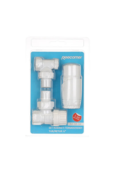 OEM Σετ θερμοστατικής γωνιακής μπαταρίας Reecomer, 1/2" με θερμοστατική κεφαλ...