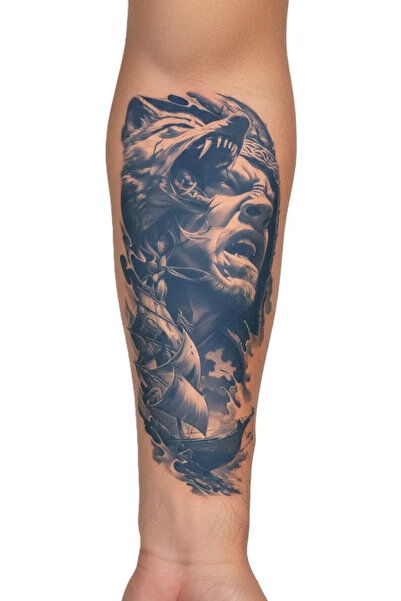 Tattoo 1 Ay Kalıcı 24 Saat Sonra Kararan Deniz Savaşları model geçici dövme