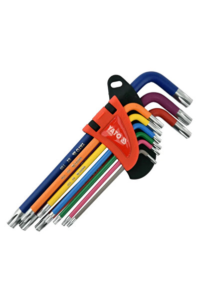 OEM Set of 9 torx keys type L, Yato, T10-T50, steel