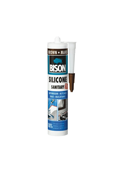 OEM Silicon sanitar Bison, pentru baie si bucatarie, maro, 280 ml