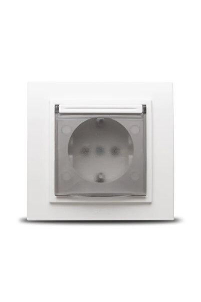 OEM Single socket with Zena cover, with grounding, IP20, white