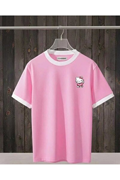 COHERENT Unisex ανδρικό/γυναικείο μπλουζάκι Hello Kıty με στάμπα, βαμβακερό μ...