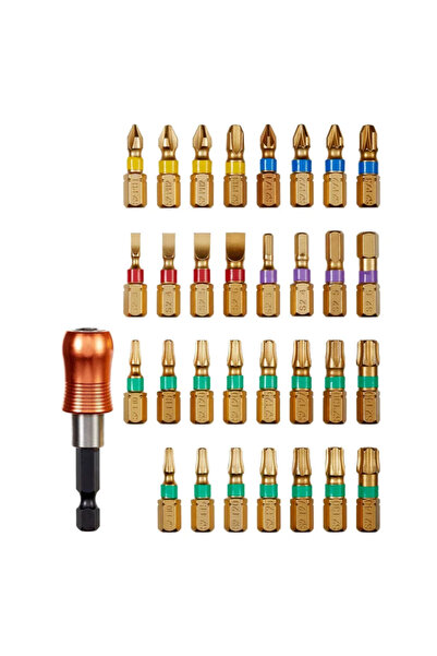 Dexter Επαγγελματικές μύτες, με βάση, από χάλυβα, 25 mm (σετ 32 τεμαχίων)