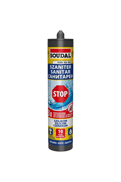 OEM Silicon sanitar Soudal Stop, pentru baie si bucatarie, alb, 280 ml