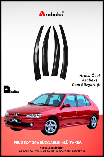 Arabaks Peugeot 306 Cam Rüzgarlığı 4'lü Takım (MUGEN TİP, DAYANIKLI MALZEME, ...