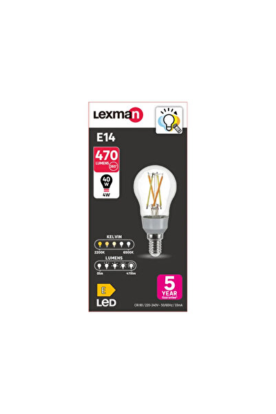 Lexman Декоративна LED крушка Lexman, E14, G45, димируема, с промяна на цветн...