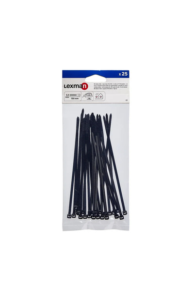 Lexman Necklace 150 x 3.5 mm, black, (set of 25 pieces)