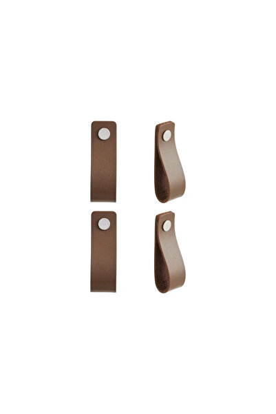 OEM Buton mobila Inspire Zack, Ø 70 mm, piele, maro (set 4 buc)